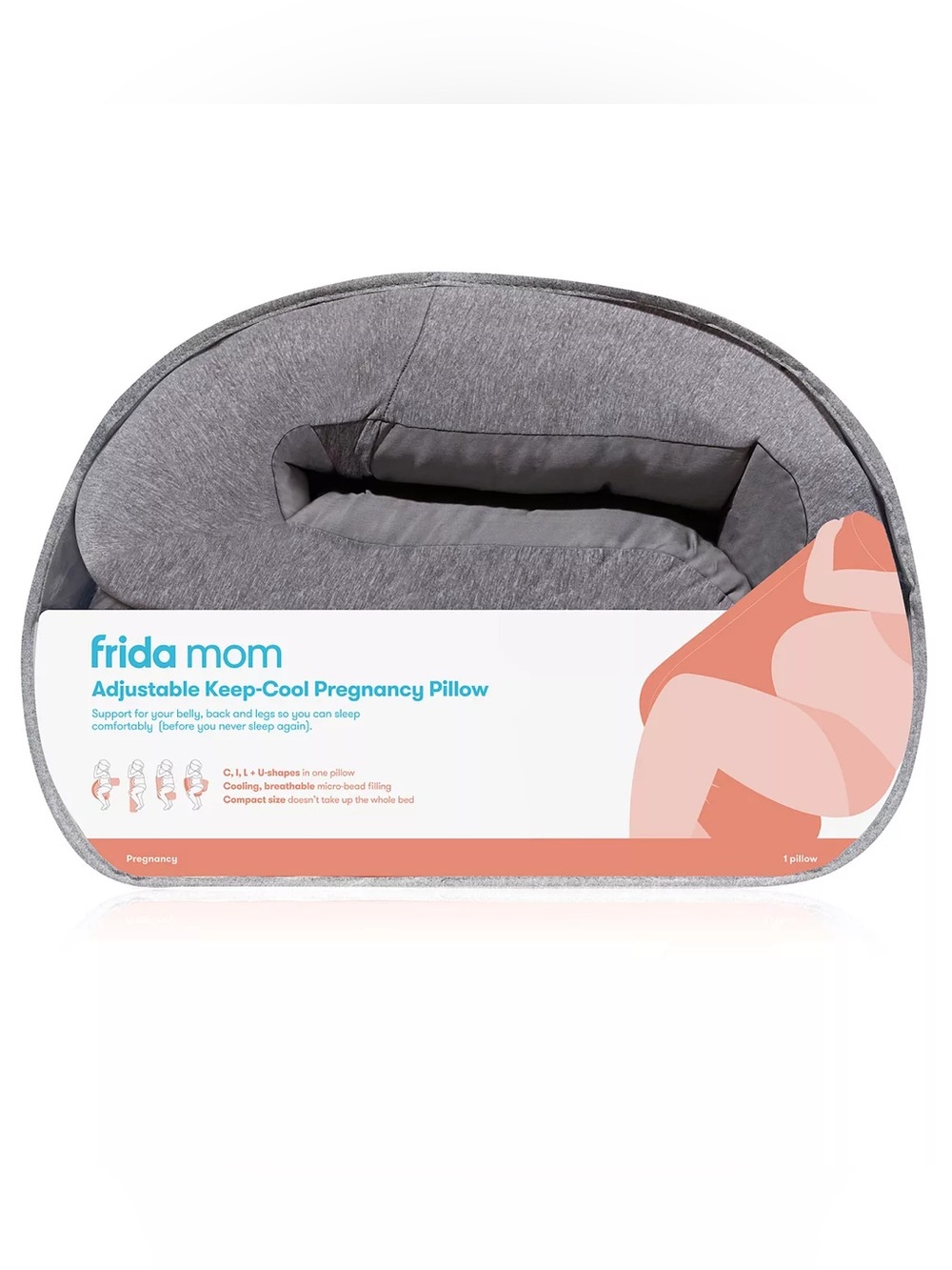 Frida Mom Adjustable Keep-Cool Pregnancy Pillow